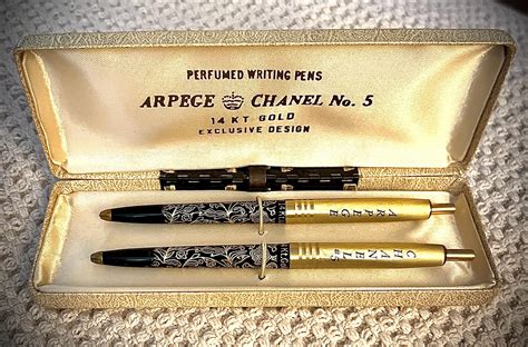 chanel no 5 arpege 14k gold accented pen set